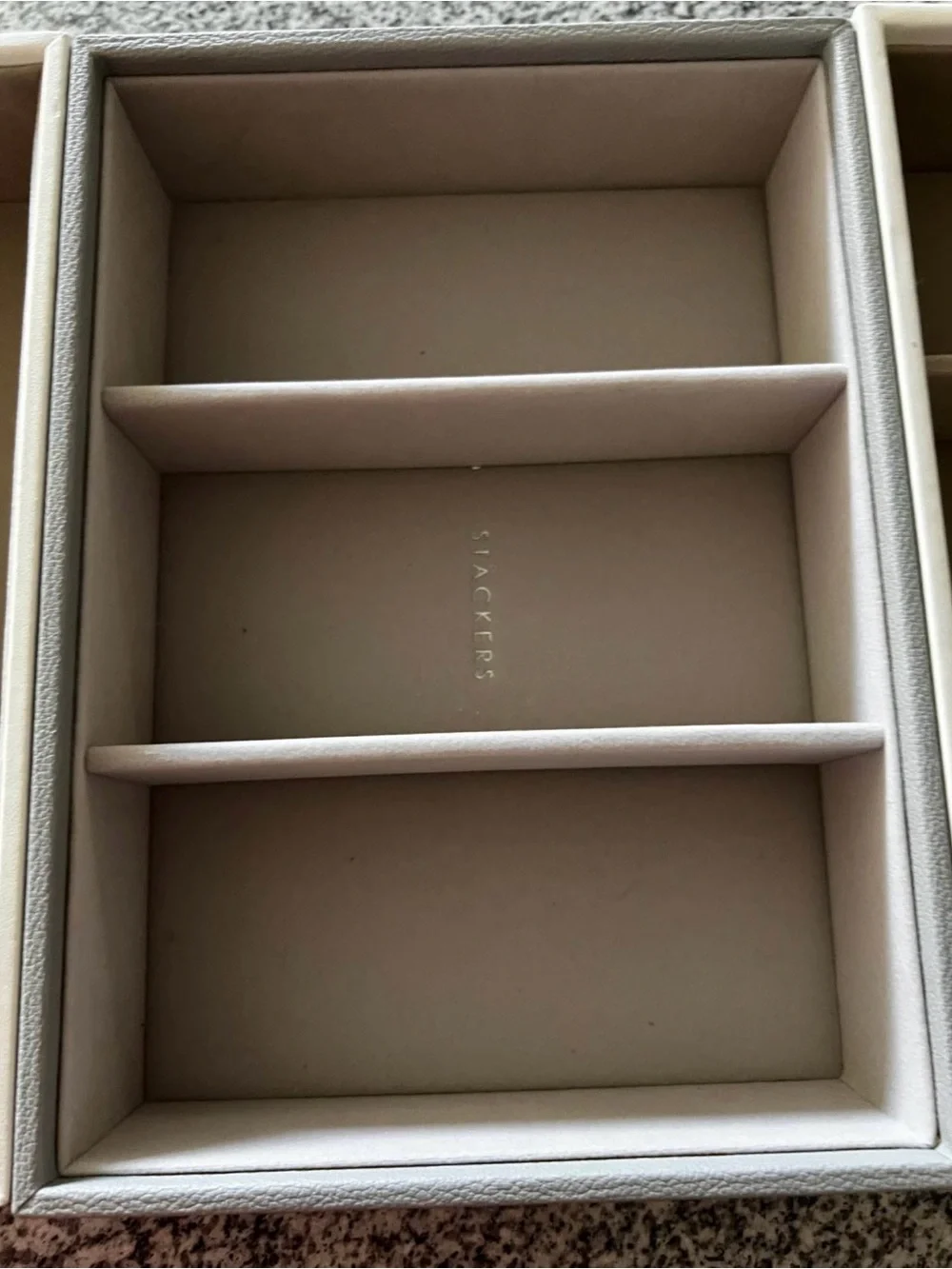 Set of 3 Stackets Jewelry Tray Organizers - 2 with Dividers
